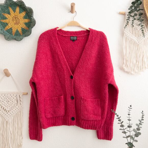 Major Label Group Pink Wool Blend Cardigan Sweater Size Large - Picture 1 of 5